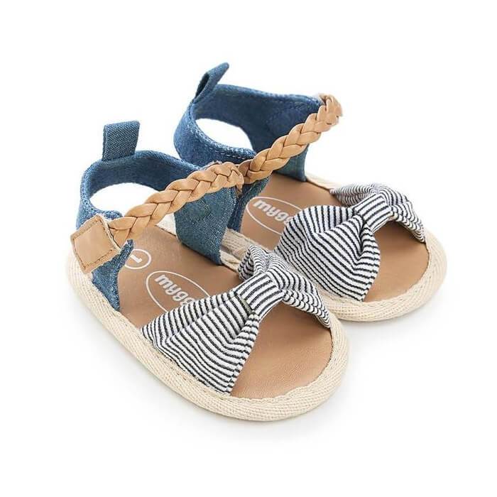 Striped Bow Sandals - The Trendy Toddlers