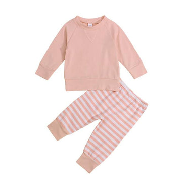 Pink Striped Pajama Baby Set