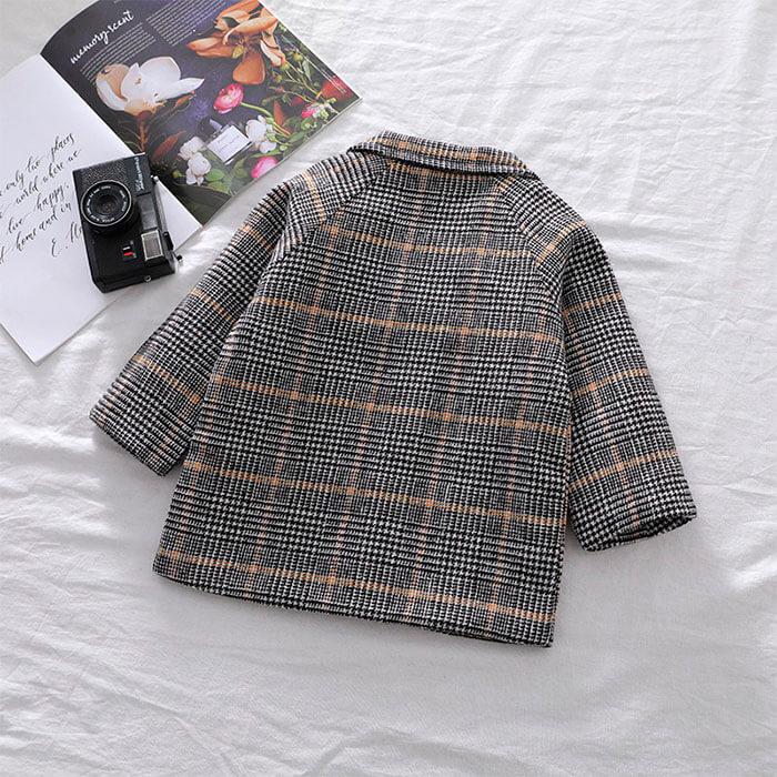Double Breasted Plaid Toddler Jacket   