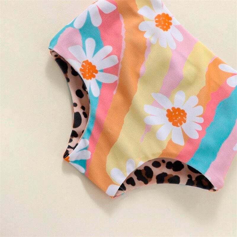 Daisy Rainbow Leopard Baby Swimsuit   