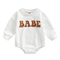 Long Sleeve Babe Baby Bodysuit White 0-3 M 