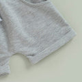 Sleeveless Pocket Solid Shorts Baby Set   