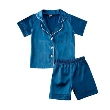 Short Sleeve Blue Toddler Pajama Set   