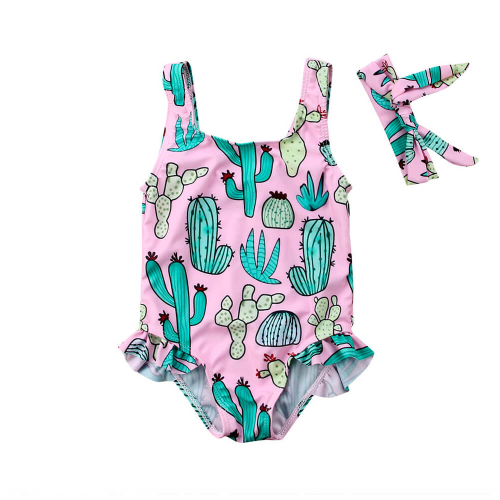 Sleeveless Cactus Baby Swimsuit