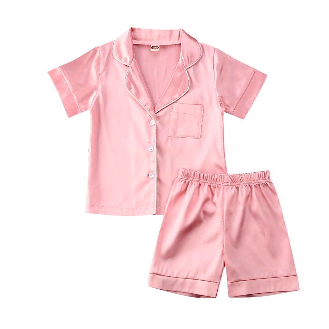 Short Sleeve Pink Toddler Pajama Set