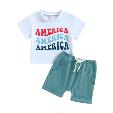 America Solid Shorts Baby Set   