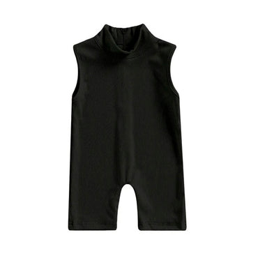 Sleeveless High Neck Toddler Jumpsuit Black 3-6 M 