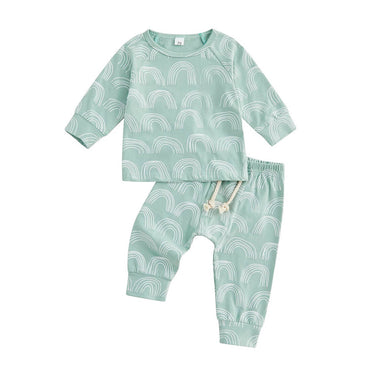 Solid Rainbow Baby Pajama Set Mint Green 3-6 M 