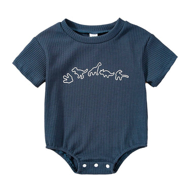 Short Sleeve Dino Baby Bodysuit Navy Blue 3-6 M 