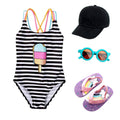 Ice Cream Striped Toddler Swimsuit   