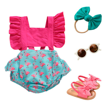 Pink Flamingo Baby Romper   