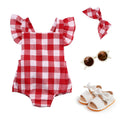 Red Plaid Baby Romper   