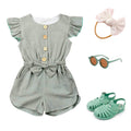 Ruffle Bow Toddler Romper   