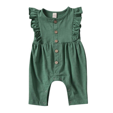 Ruffled Solid Baby Jumpsuit