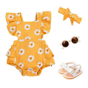 Yellow Daisies Baby Romper   