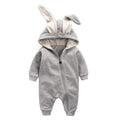 Bunny Hooded Baby Jumpsuit Gray 9-12 M 