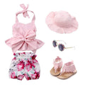 Pink Bow Floral Baby Set   