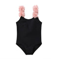 Floral Straps Toddler Swimsuit Black 2T 