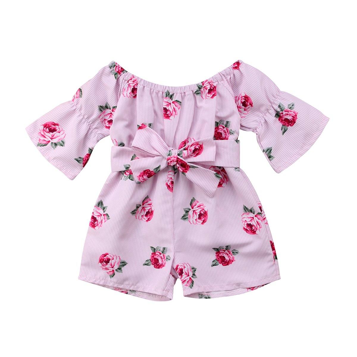 Floral Striped Romper - The Trendy Toddlers