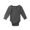 Basic Long Sleeve Baby Jumpsuit Gray 18-24 M 