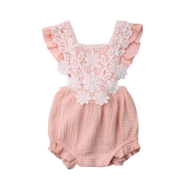 Baby Girl Lace Vintage One Piece Romper – The Trendy Toddlers