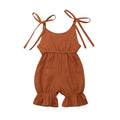 Solid Ruffle Baby Jumpsuit Brown 4T 